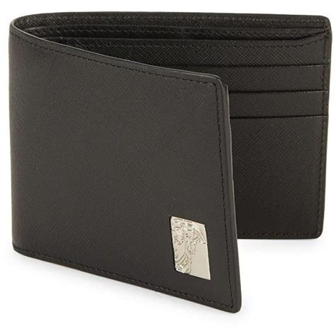 rsace versace ee3yobpc6 embg black bifold mens w|versace wallet case.